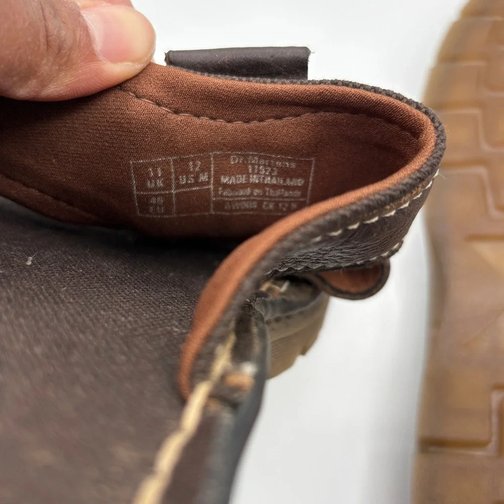 Dr. Martens Dax Sandals Mens Size 12 Brown Leather Slide Slip On Y2K Style - Picture 9 of 10